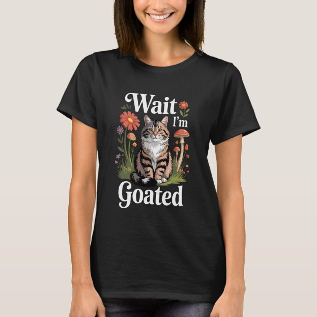 Camiseta Espera Eu Sou Cabrito Meme Dizendo Gato Engraçado  (Frente)