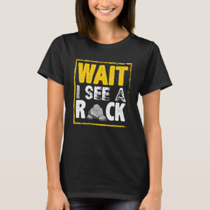 Camiseta Espera, eu vejo um gráfico do Rock Geology Rock Co