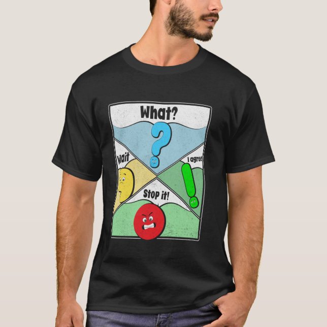 Camiseta Espera O quê Para Com isso Eu Concordo Pontuação D (Frente)