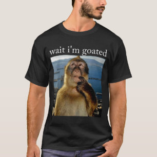 Camiseta Espera, sou Goated Macaco Pensativo Engraçado Meme