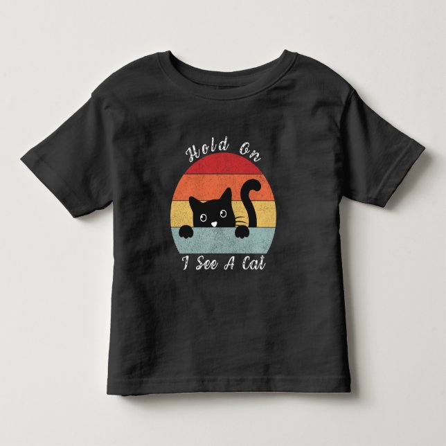 Camiseta Espera, Vejo Um Gato, Brincadeira E Gato Humoroso (Frente)