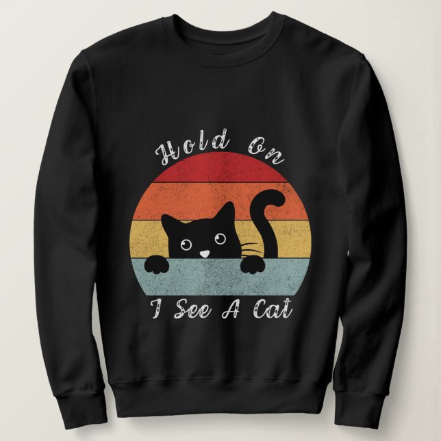 Camiseta Espera, Vejo Um Gato, Brincadeira E Gato Humoroso (Frente do Design)