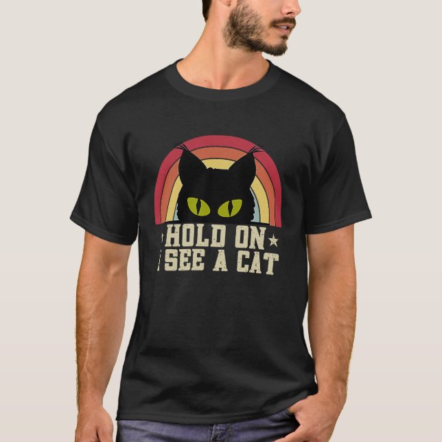 Camiseta Espera, vejo um gato com trauma (Frente)
