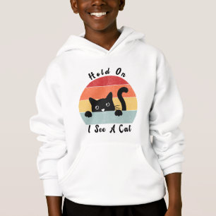 Camiseta Espera, Vejo Um Gato, Um Adormecido Gato Engraçado