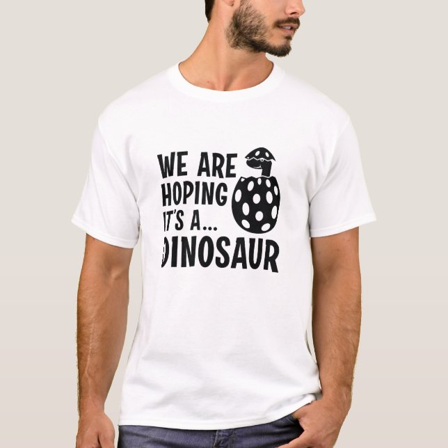 Camiseta Esperamos que seja um dinossauro (Frente)