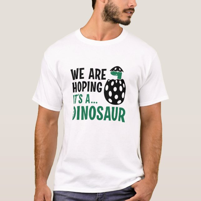 Camiseta Esperamos que seja um dinossauro (Frente)