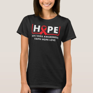 Camiseta esperança ajuda o Hiv Red Ribbon no Dia Mundial da