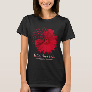 Camiseta Esperança amor doença cardíaca consciência girasso