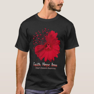 Camiseta Esperança amor doença cardíaca consciência girasso