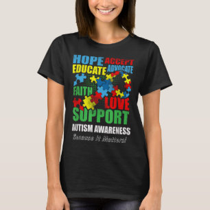 Camiseta Esperança amor Fé Autismo Sensibilização Mulheres