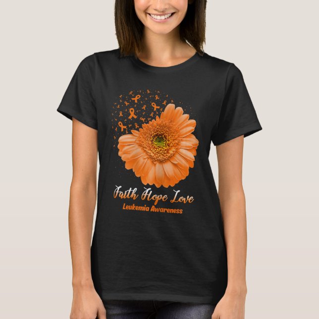 Camiseta Esperança amor Leucemia Sensibilização Flor Seja F (Frente)