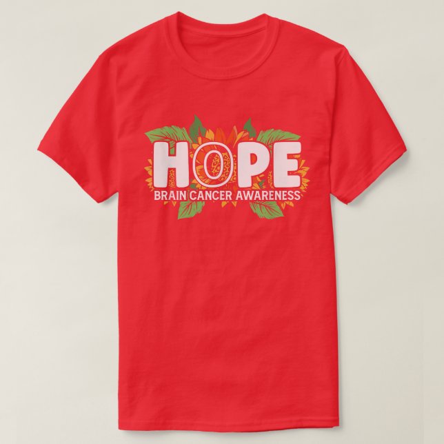 Camiseta Esperança Cancer Cérebro Consciência Sobrevivência (Frente do Design)