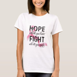 Camiseta Esperança com todo o seu Cancer mamário