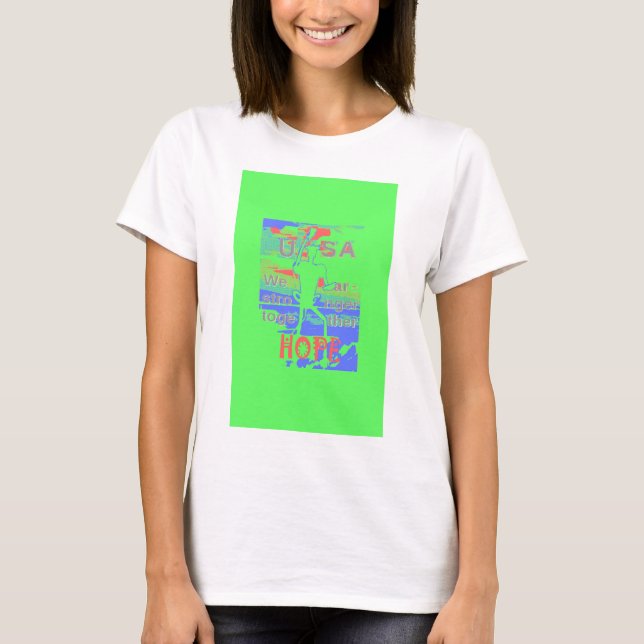 Camiseta Esperança dos EUA: Neon Lemon & Orange Art (Frente)
