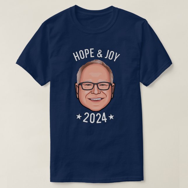 Camiseta Esperança e alegria - Tim Walz (Frente do Design)