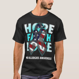 Camiseta Esperança Fé Ama Alergias Comidas Consciência Amer