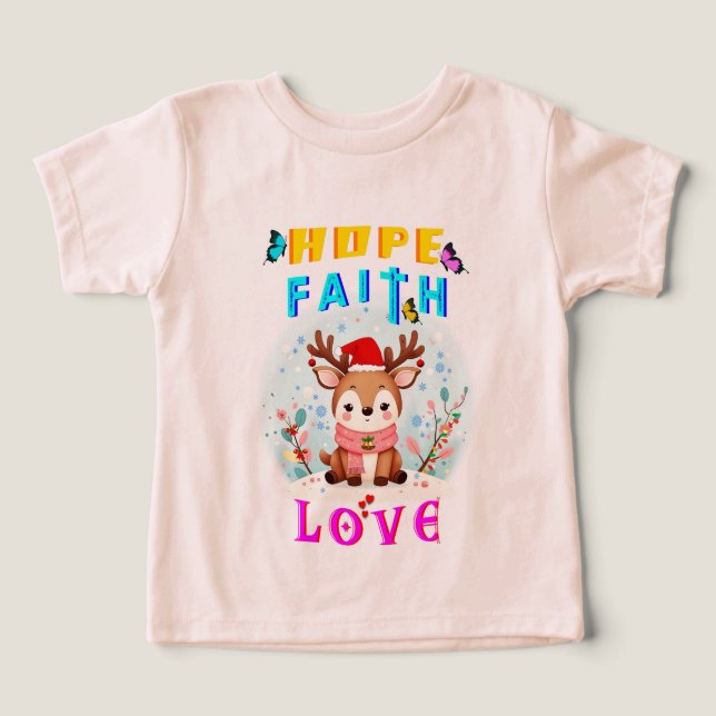 Camiseta Esperança Fé Amor (Design frontal)