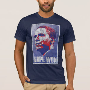 Camiseta Esperança ganhada! - Presidente de Barack Obama