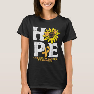 Camiseta Esperança Girassol Conscientização do Câncer Infan