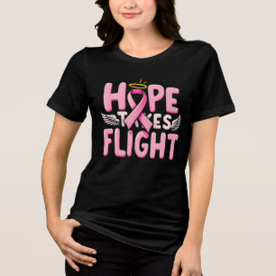 Camiseta Esperança leva voo - Cancer de Fita Rosa