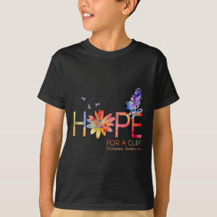 Camiseta Esperança Para Uma Consciência Da Diabetes Curta
