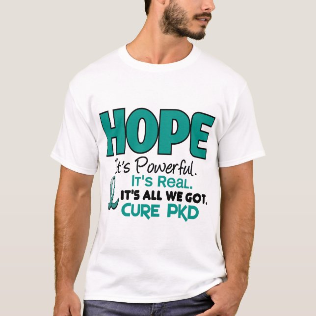 Camiseta ESPERANÇA Polycystic 1 da doença renal de PKD (Frente)