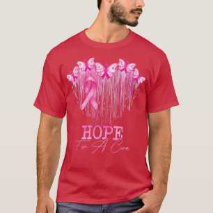 Camiseta Esperança Por Um Cancer De Mama De Borboleta Rosa