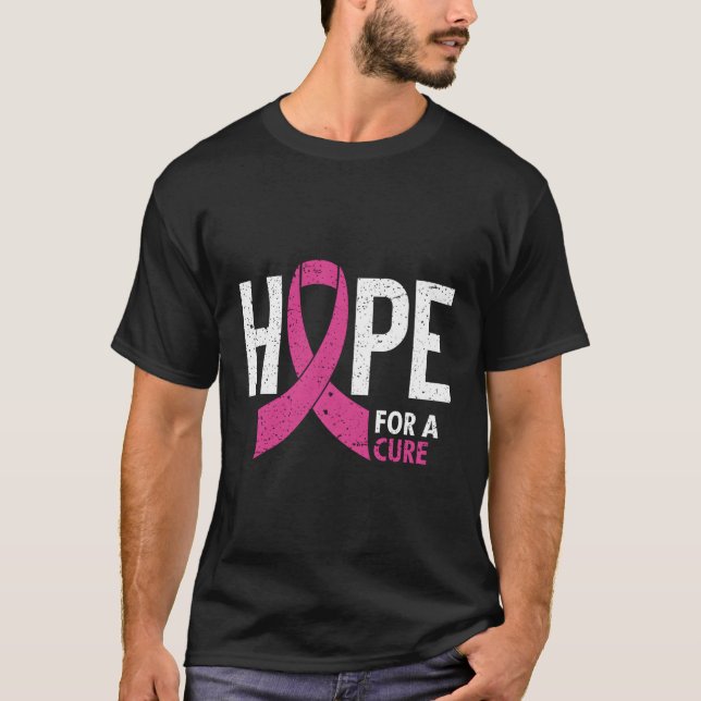 Camiseta Esperança Por Uma Consciência Do Cancer Da Fita K  (Frente)