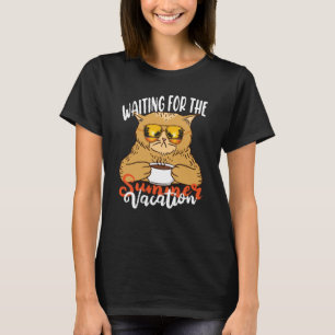 Camiseta Esperando As Férias De Verão Vibem Humorosamente D