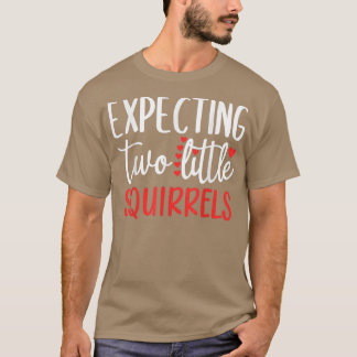 Camiseta Esperando Dois Pequenos Esquilos Engraçados Gravid
