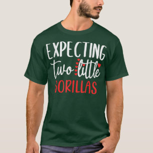 Camiseta Esperando Duas Pequenas Gêmeas Engraçadas De Gravi