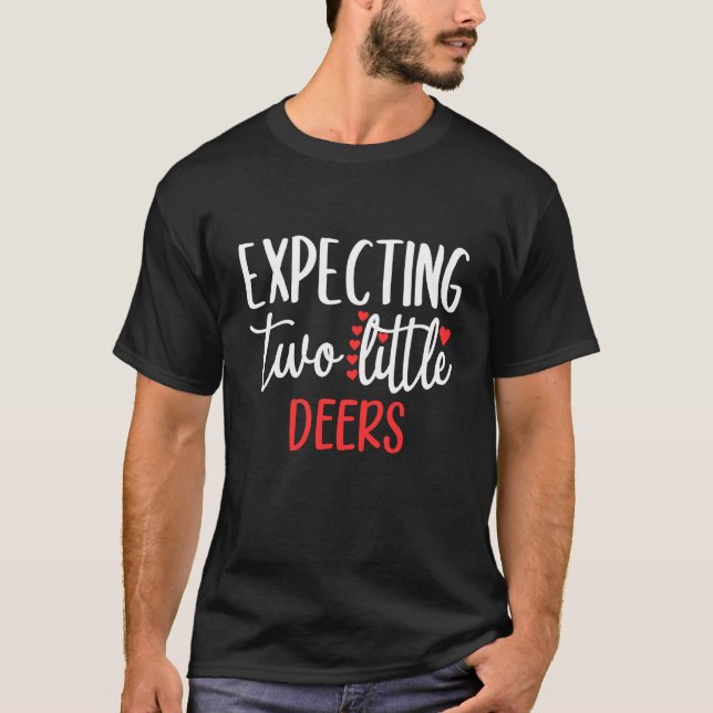 Camiseta Esperando Duas Pequenas Geminhas De Gravidez (Frente)