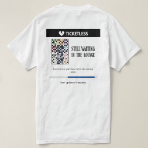 Camiseta esperando na sala das eras sem cócegas