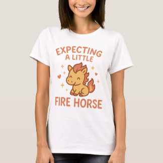 Camiseta Esperando um Pequeno Cavalo de Fogo Roupa de Gesta