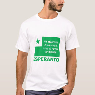Camiseta Esperanto / "Ne prokrastu ĝ é morgaŭ...",