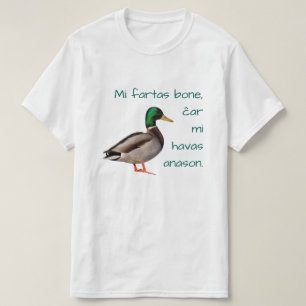 Camiseta Esperanto: Osso dos fartas do MI, MI ĉar Havas