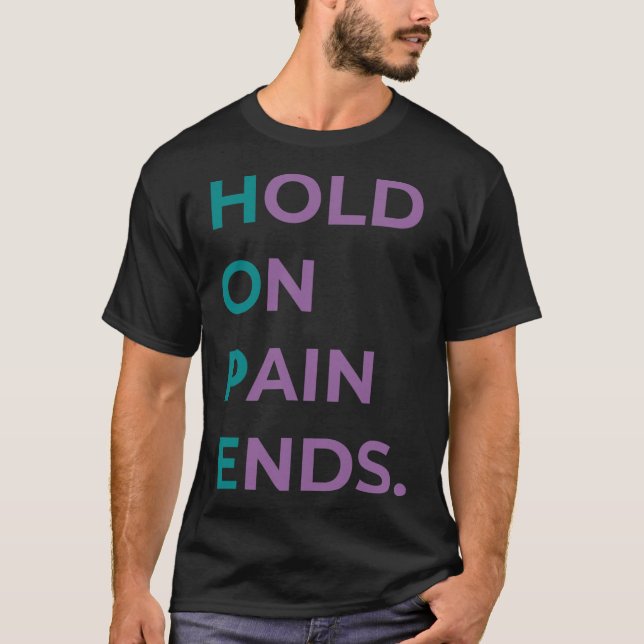 Camiseta Esperar Dor Termina Esperança Sobrevivência da Con (Frente)