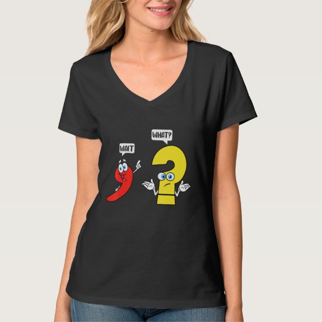 Camiseta Espere  O que   Professora de Inglês Gramática Fan (Frente)