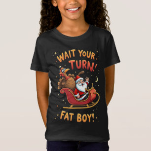 Camiseta 🎅🦃Espere Sua Vez, Gordinho! Peru Engraçado vs Pa