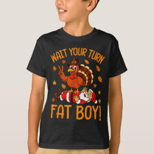Camiseta Espere Sua Vez Peru Funny Dia de Ação de Graças Pa