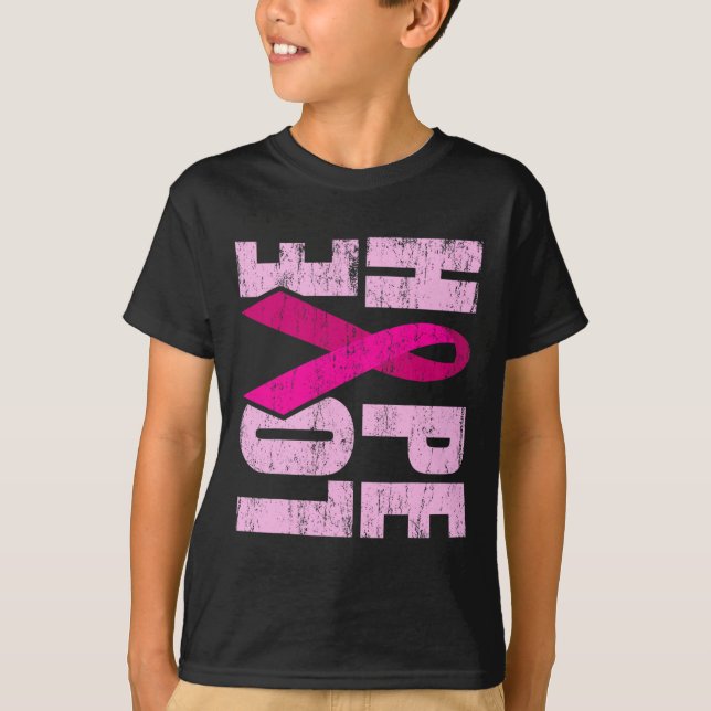 Camiseta ESPERO AMOR Sensibilização do Cancer Mama Dia Mund (Frente)