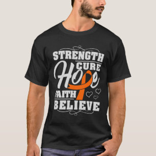 Camiseta Espero que a fé acredite na leucemia e no conhecim