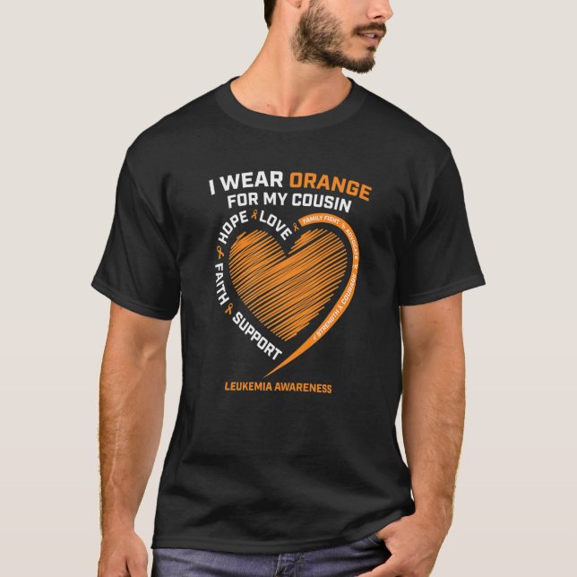 Camiseta Espero Vestir Laranja Para O Meu Primo Leucemia Aw (Frente)