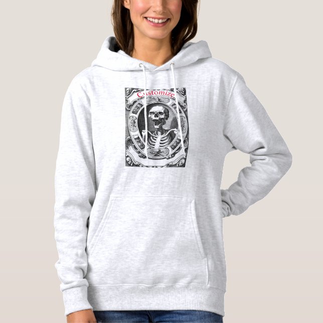 Camiseta Espessa do Crânio Humano Spooky_Cove (Frente)
