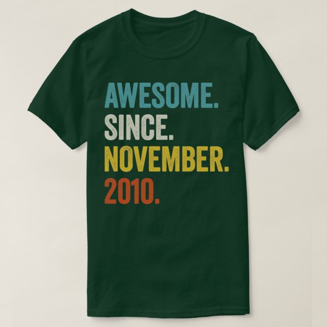 Camiseta Espetacular 12 Anos Desde Novembro De 2010, 12 Bir (Frente do Design)