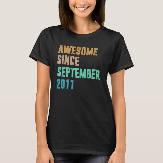 Camiseta Espetacular De 11 Anos Desde setembro De 2011 11 (Frente)