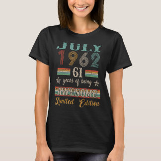 Camiseta Espetacular De 61 Anos Desde Julho De 1962 61rua A