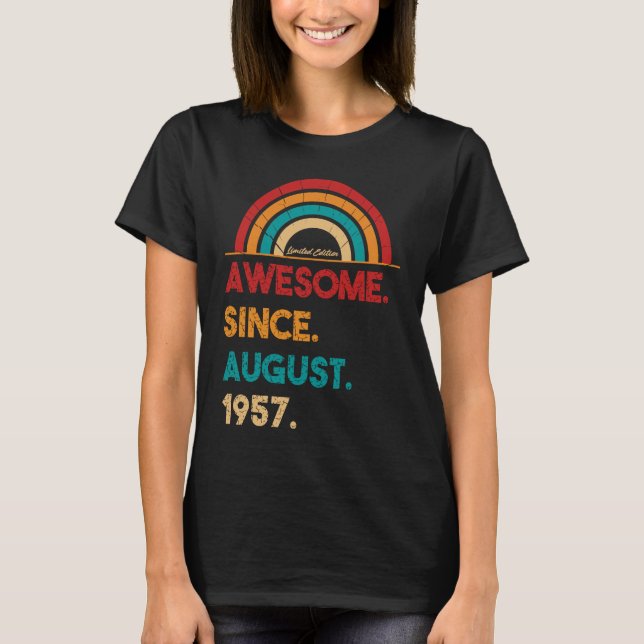 Camiseta Espetacular de 65 anos desde agosto de 1957 65º an (Frente)