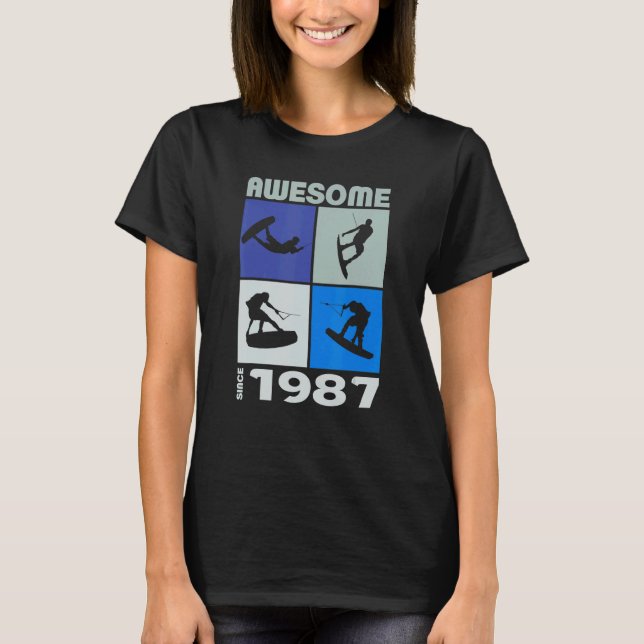 Camiseta Espetacular desde 1987, estilo de vida de wakeboar (Frente)