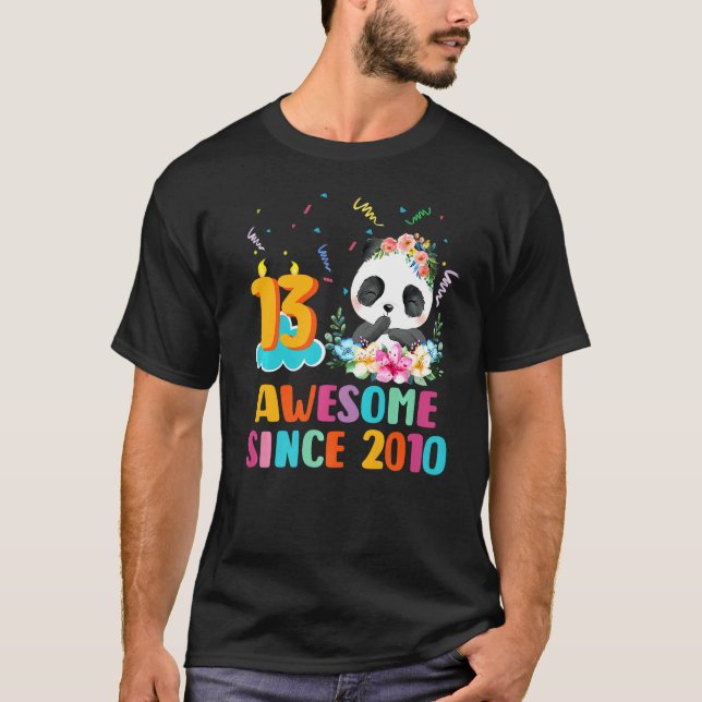 Camiseta Espetacular desde 2010 13 Birthday Panda (Frente)